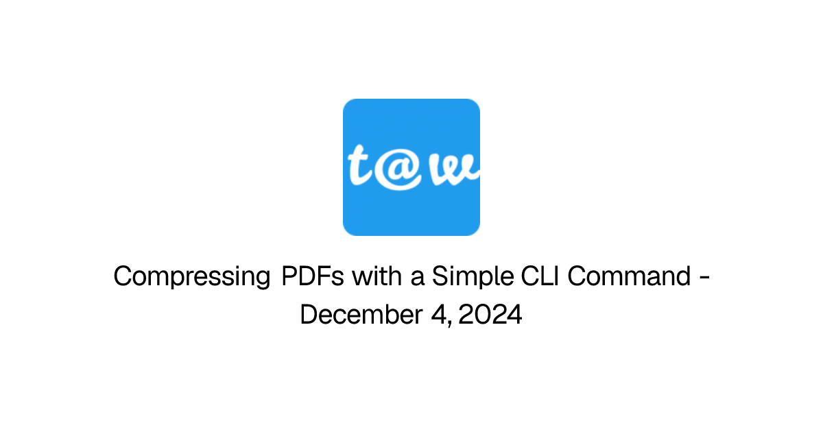 Compressing PDFs with a Simple CLI Command